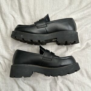 Vagabond Black Chunky Sole Loafers